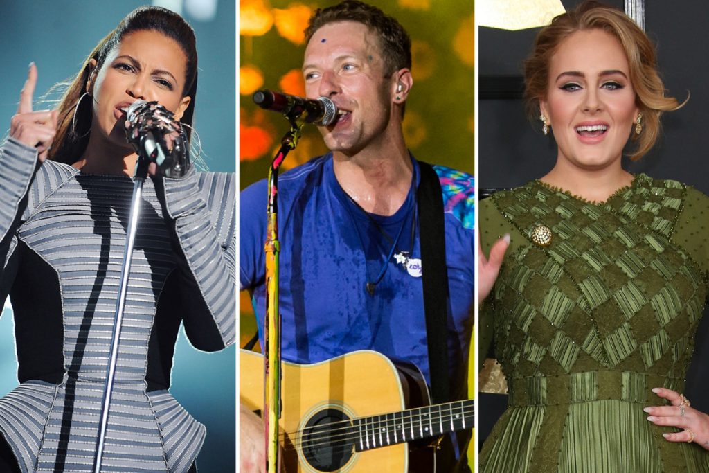 Adele Beyoncé Chris Martin