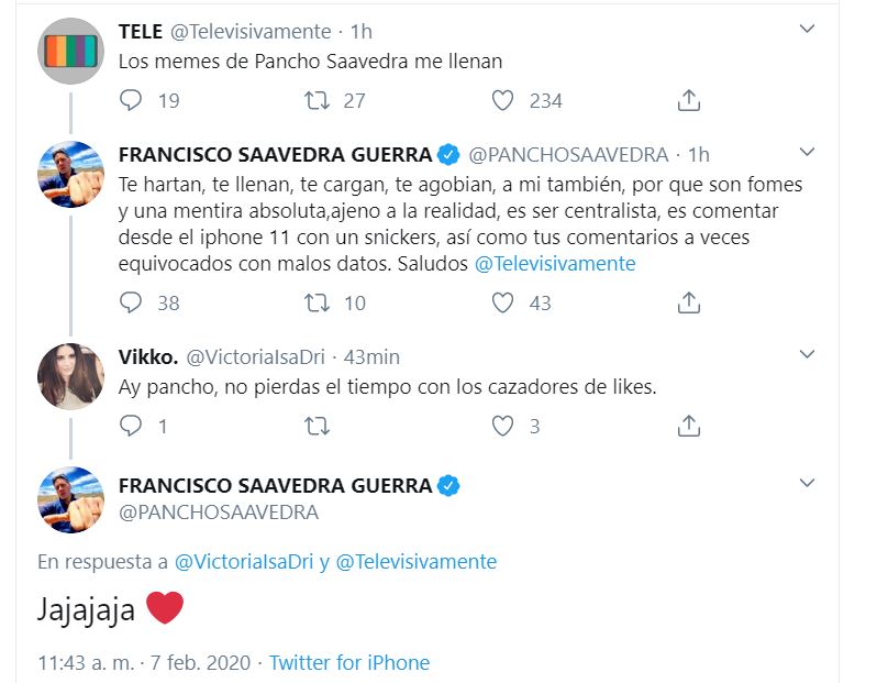 Pancho Saavedra respuesta