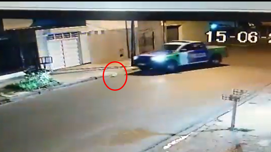 Policía patrulla globo