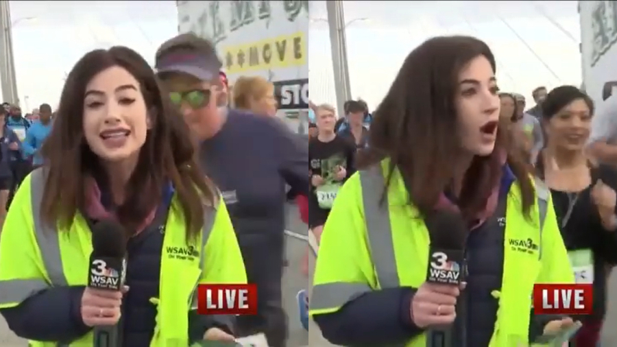 Periodista nalgada maratón web