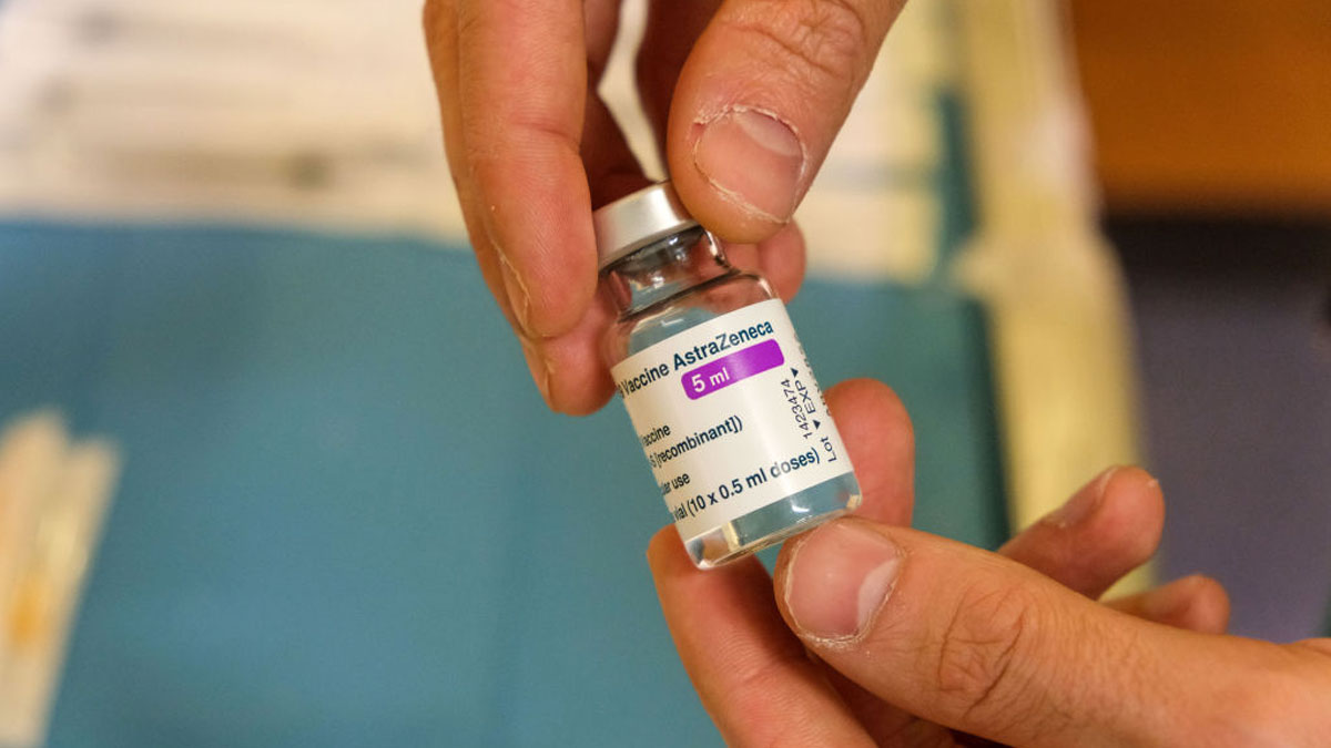 A Bottle Of The AstraZeneca Vaccine. From Today The