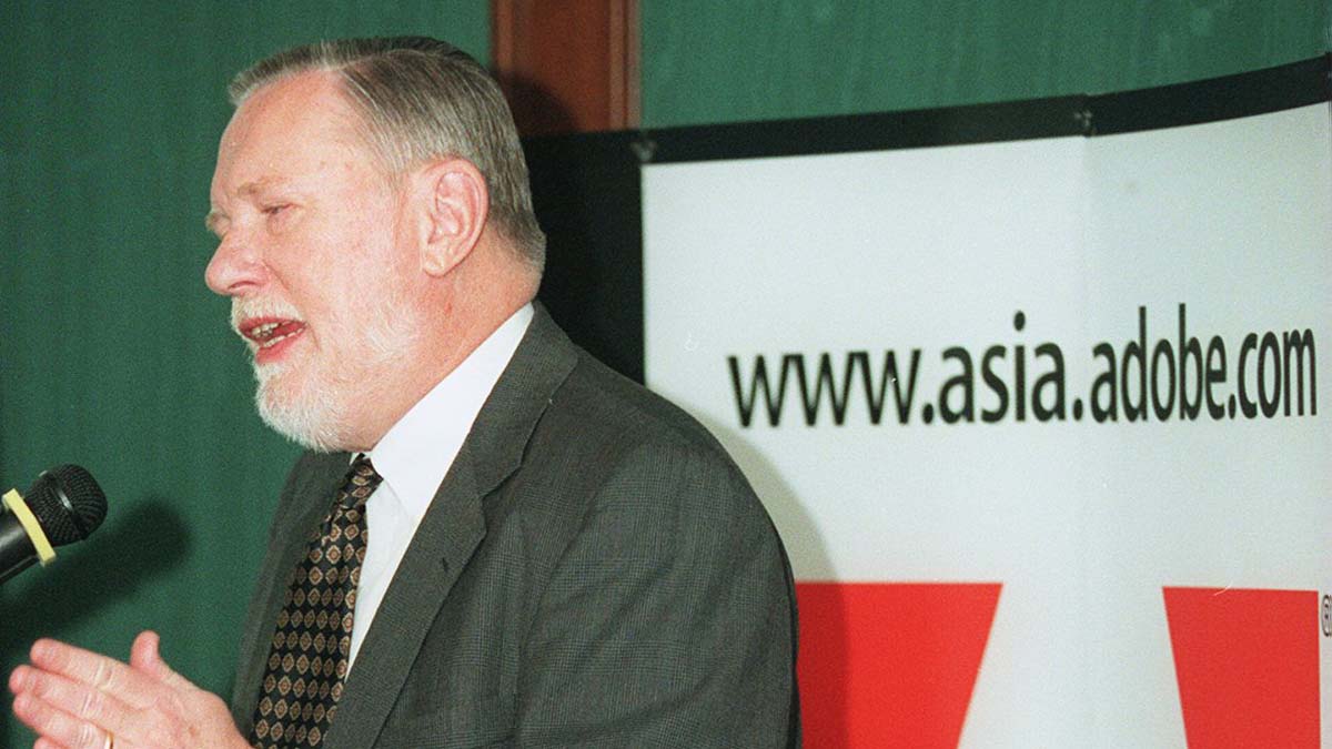 Dr. Charles M. Geschke, President And Chairman Of The Board Of Adobe Systems, Qat A Press Luncheon At The Hong Kong Football Club. 23 February 1999