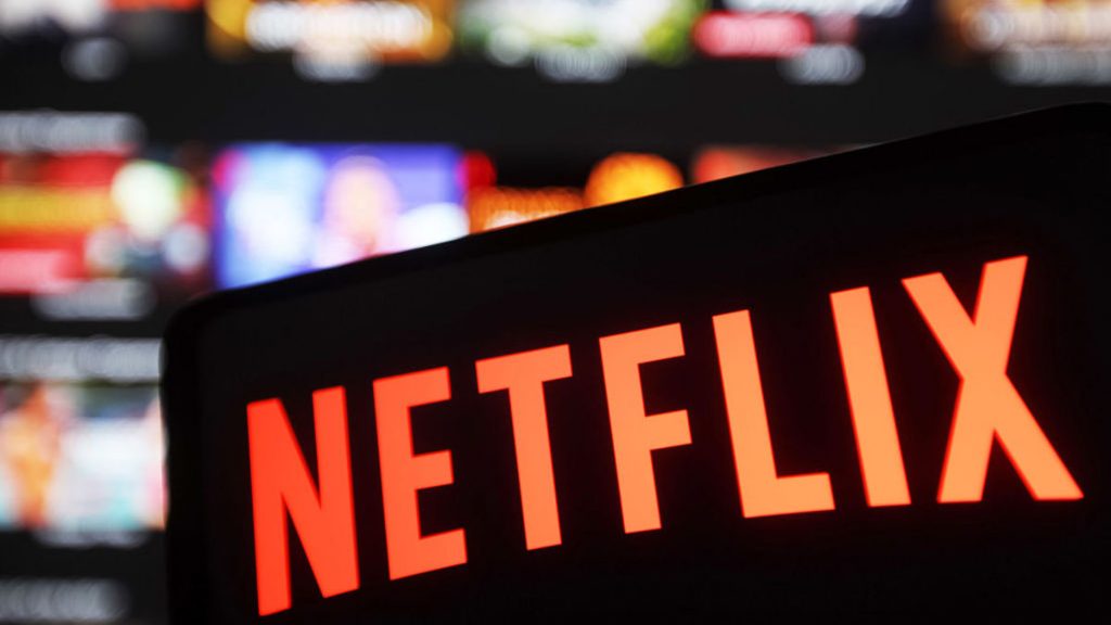 In This Photo Illustration The Netflix Logo Seen Displayed