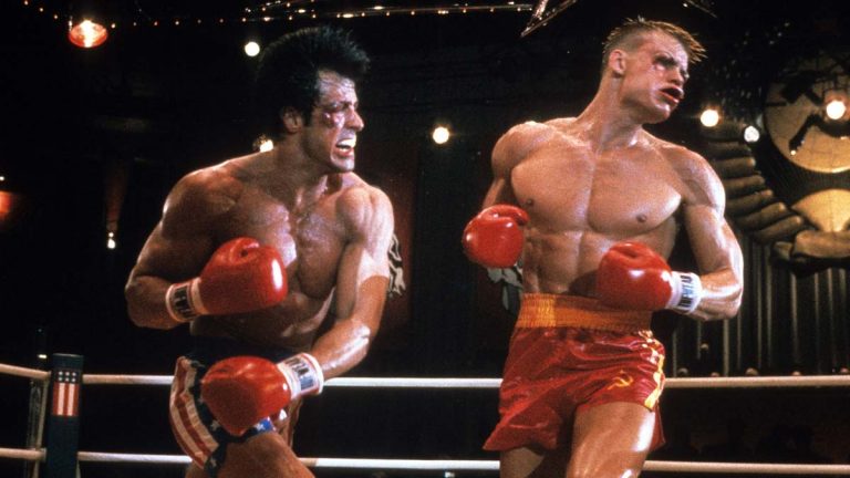 Sylvester Stallone And Dolph Lundgren In 'Rocky IV'
