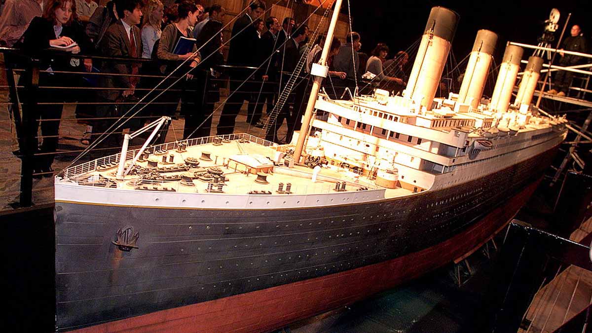 A Scale Model Of The Titanic Which Was U
