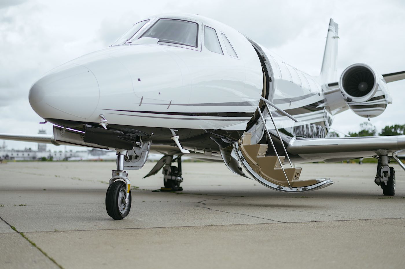 Private Jet. Airport. Private Plane. Runaway. Private Plane Ready For Boarding