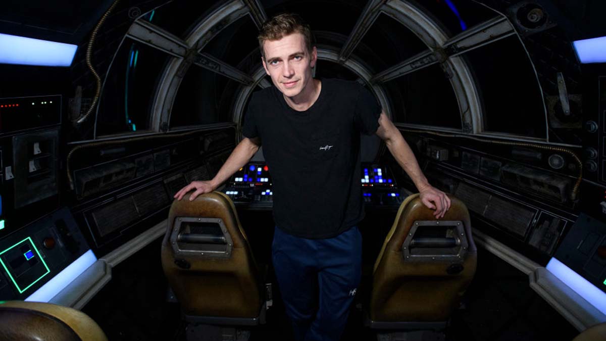 Actor Hayden Christensen Takes Over The Millennium Falcon In Star Wars: Galaxys Edge At Disneyland