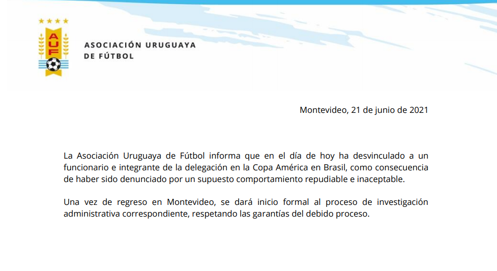 Comunicado Asociaciónn Uruguaya De Fútbol