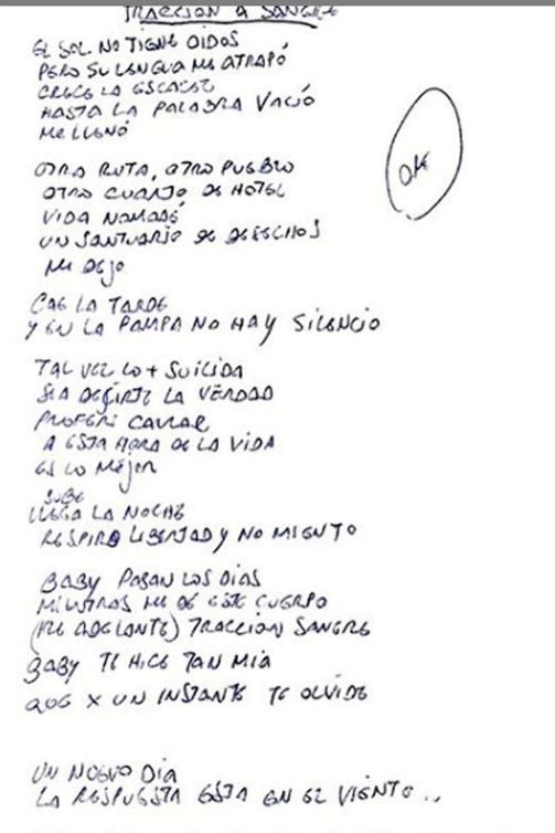 Gustavo Cerati Manuscrito
