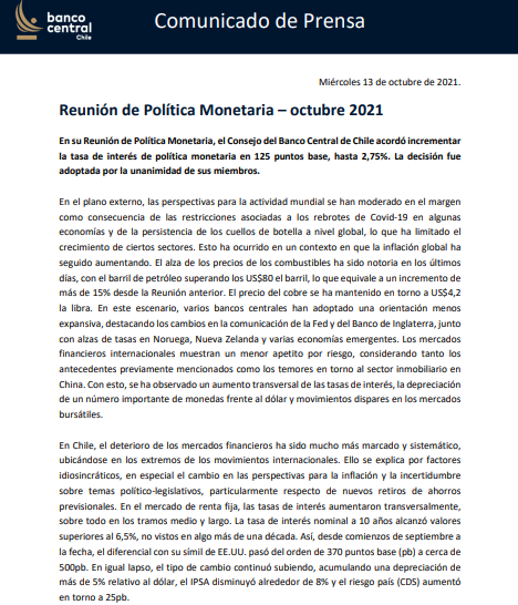 Banco Central Tasa De Interés