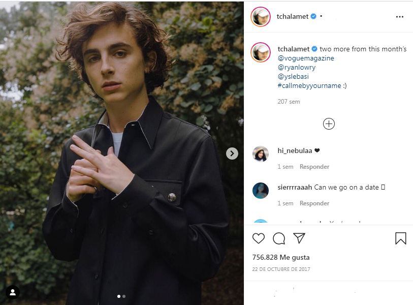 Timothée Chalamet Instagram