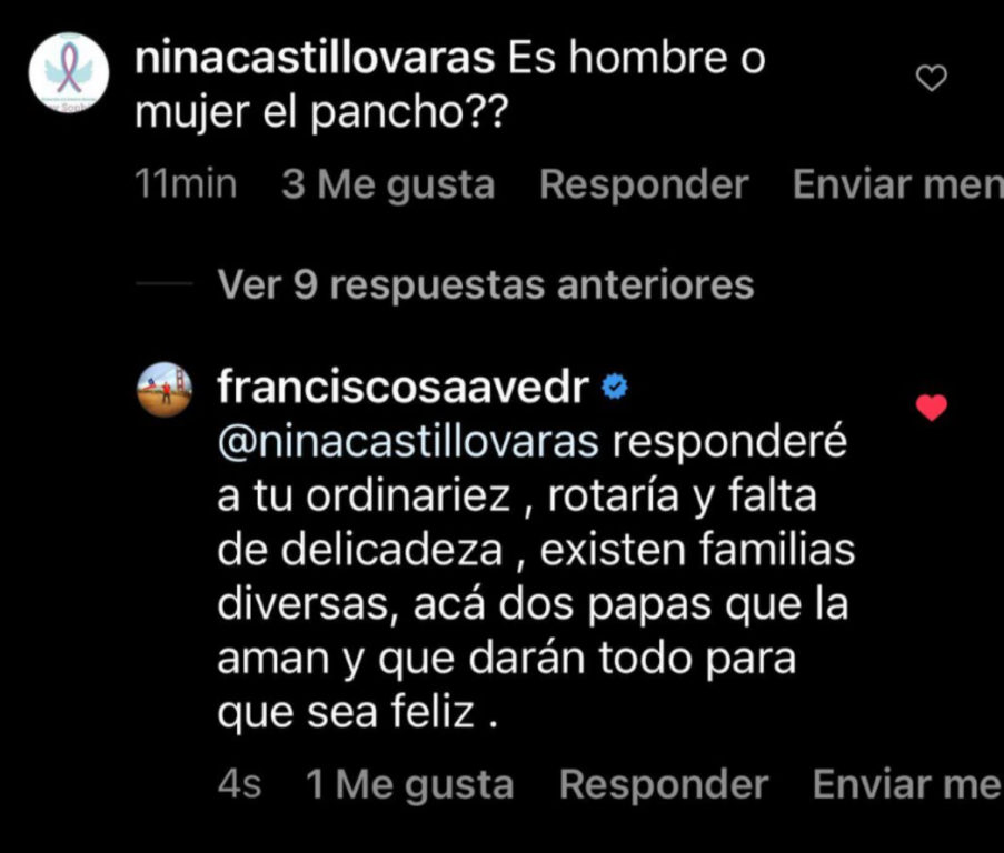 Francisco Saavedra Instagram Comentario Desubicado
