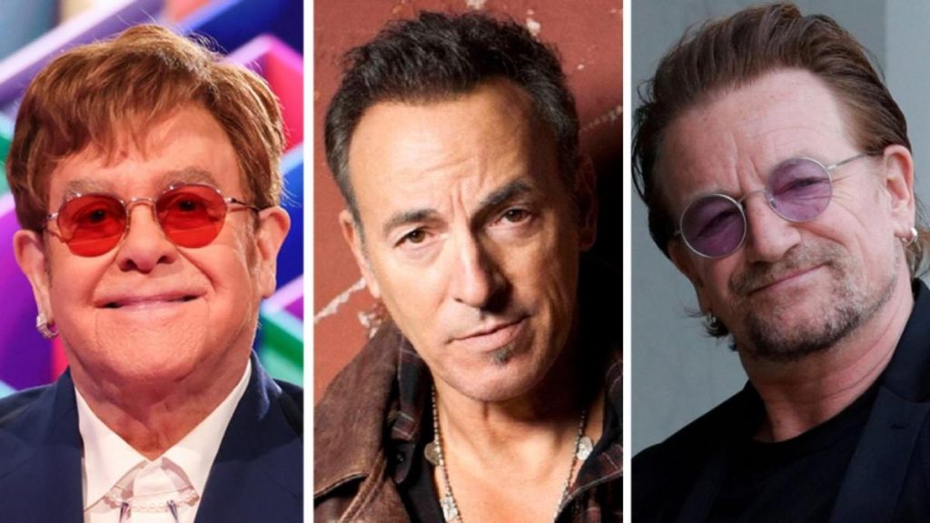 Estrelas De La Música Elton John Bono Bruce Springsteen