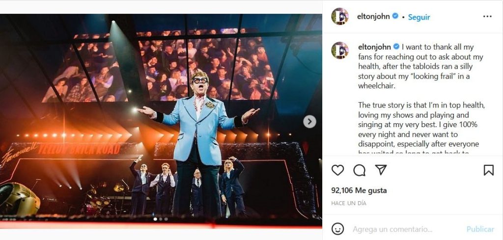 Instagram Elton John