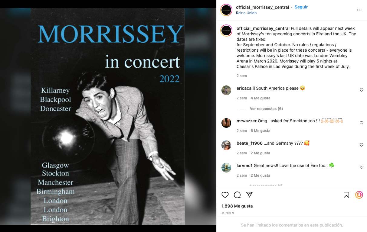 Morrissey Instagram