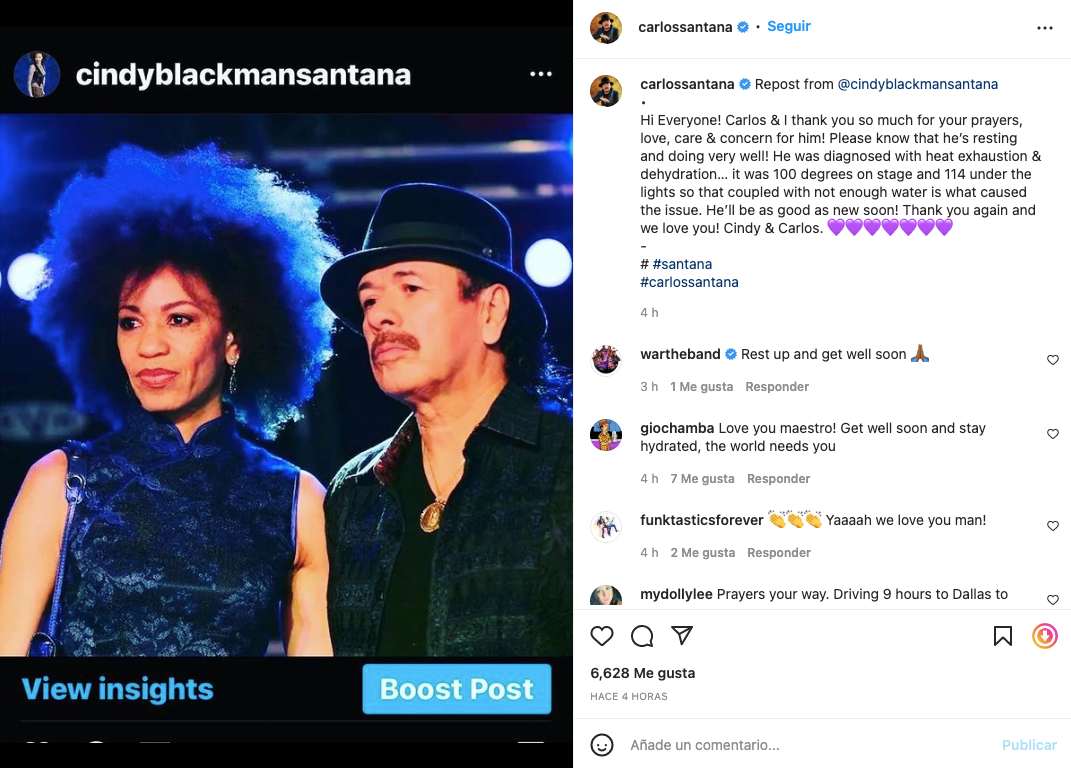 Carlos Santana Instagram