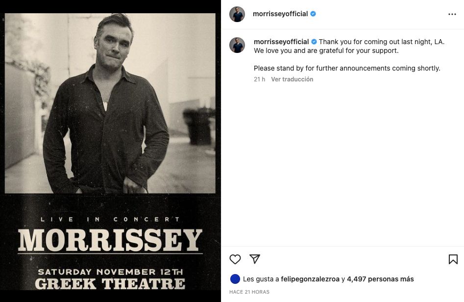 Morrissey Instagram