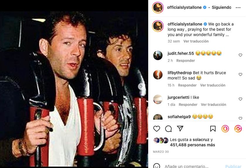 Sylvster Stallone Instagram Bruce Willis