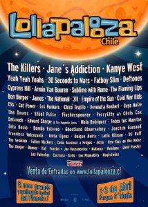 Lollapalooza Chile Cartel line-up 2011