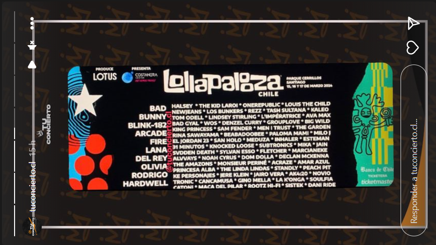 Line Up Filtrado Lollapalooza Chile 2024