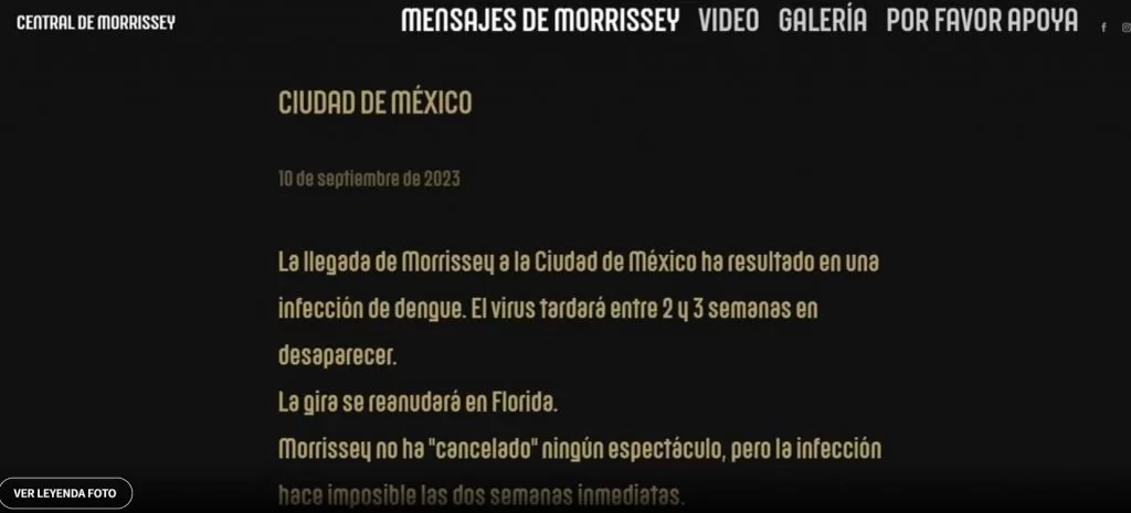 Morrissey Comunicado