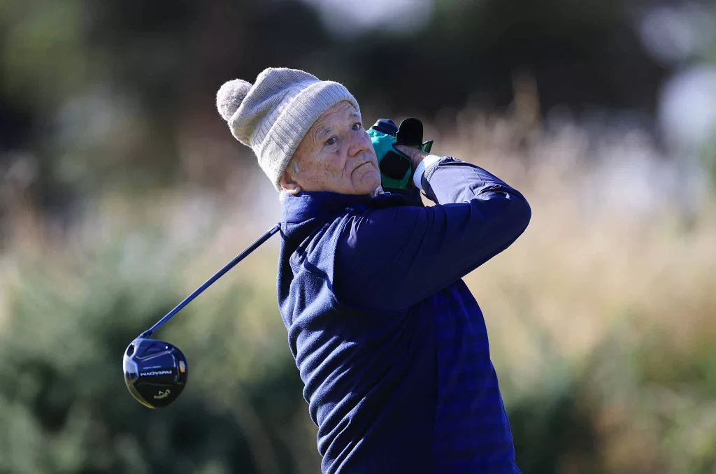 Primer Lanzamiento Del Actor En Los Tiros De Practica Antes Del Campeonato De Golf Alfred Dunhill Links