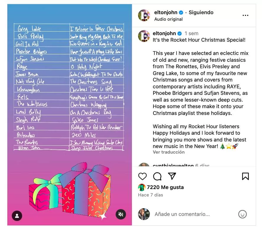 Elton John Instagram