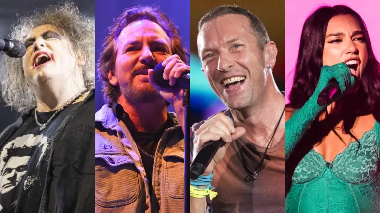 The Cure Pearl Jam Coldplay Dua Lipa