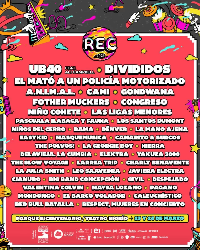 Revelan el esperado line up de REC 2024 con UB40, El Mató a un Policía