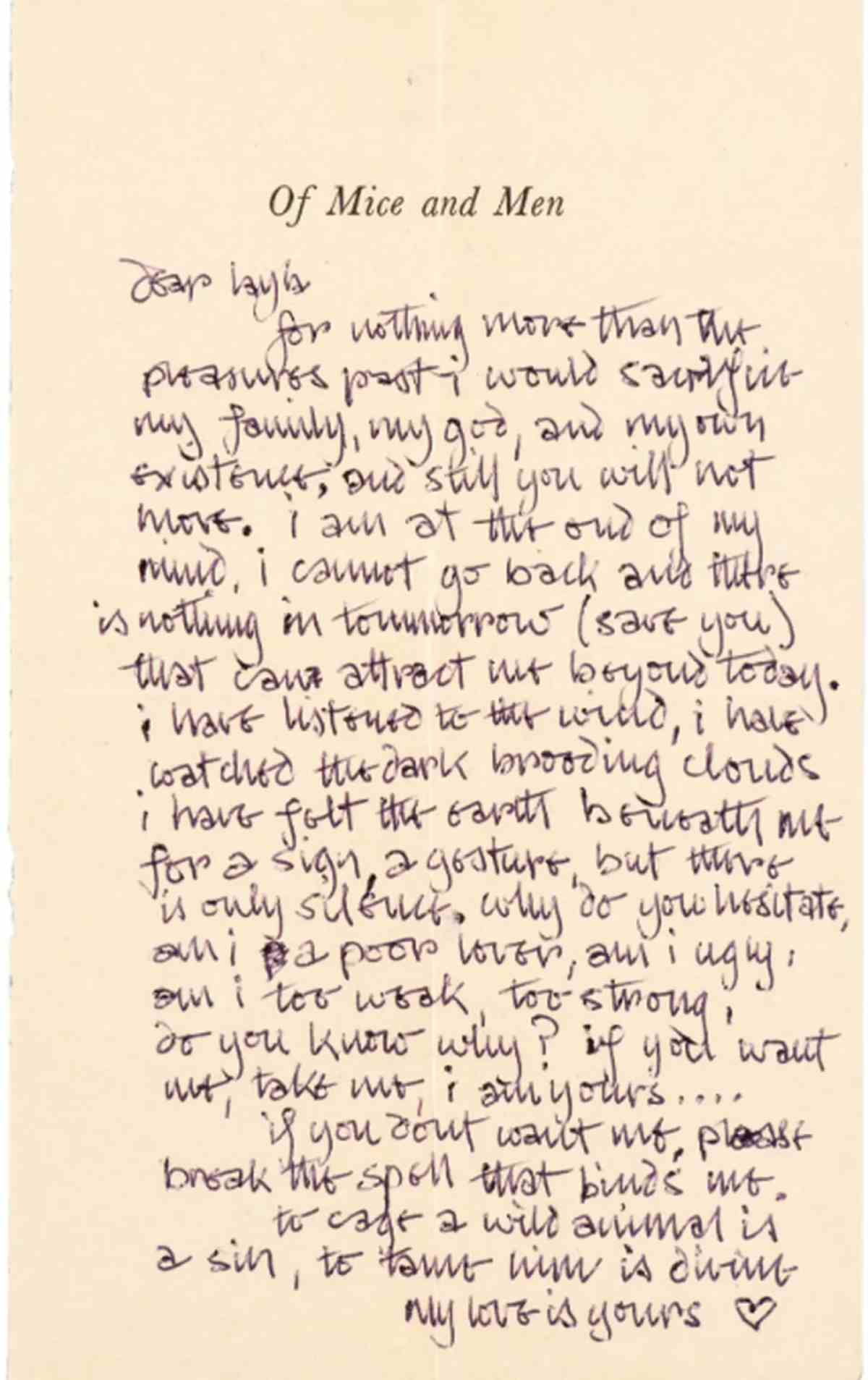 Carta Eric Clapton Pattie Boyd