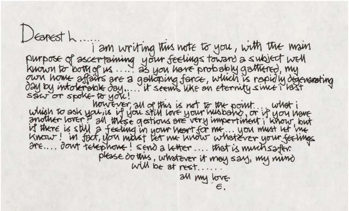 Carta De Eric Clapton A Pattie Boyd