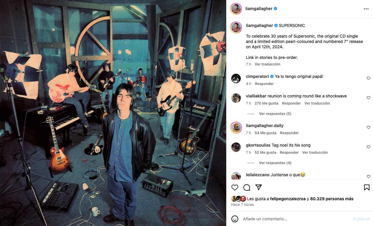 Liam Gallagher Instagram