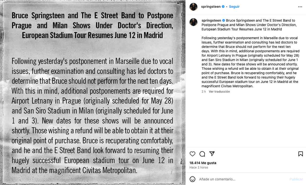 Bruce Springsteen Instagram