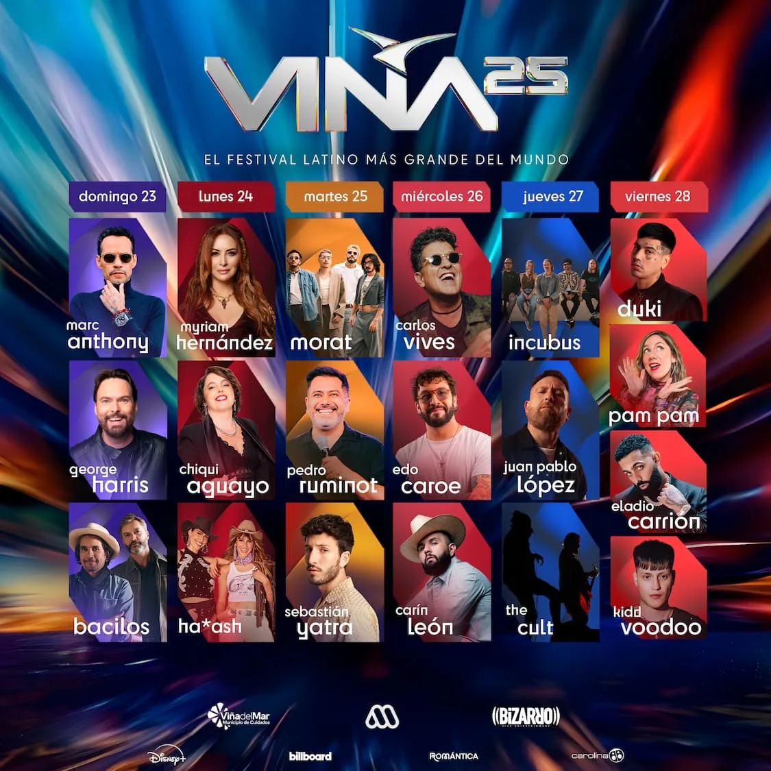 Line Up Completo Festival De Vina 2025
