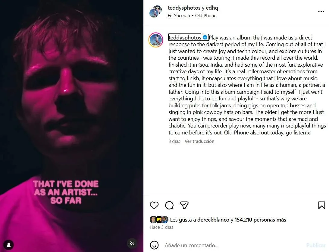 Ed Sheeran Instagram