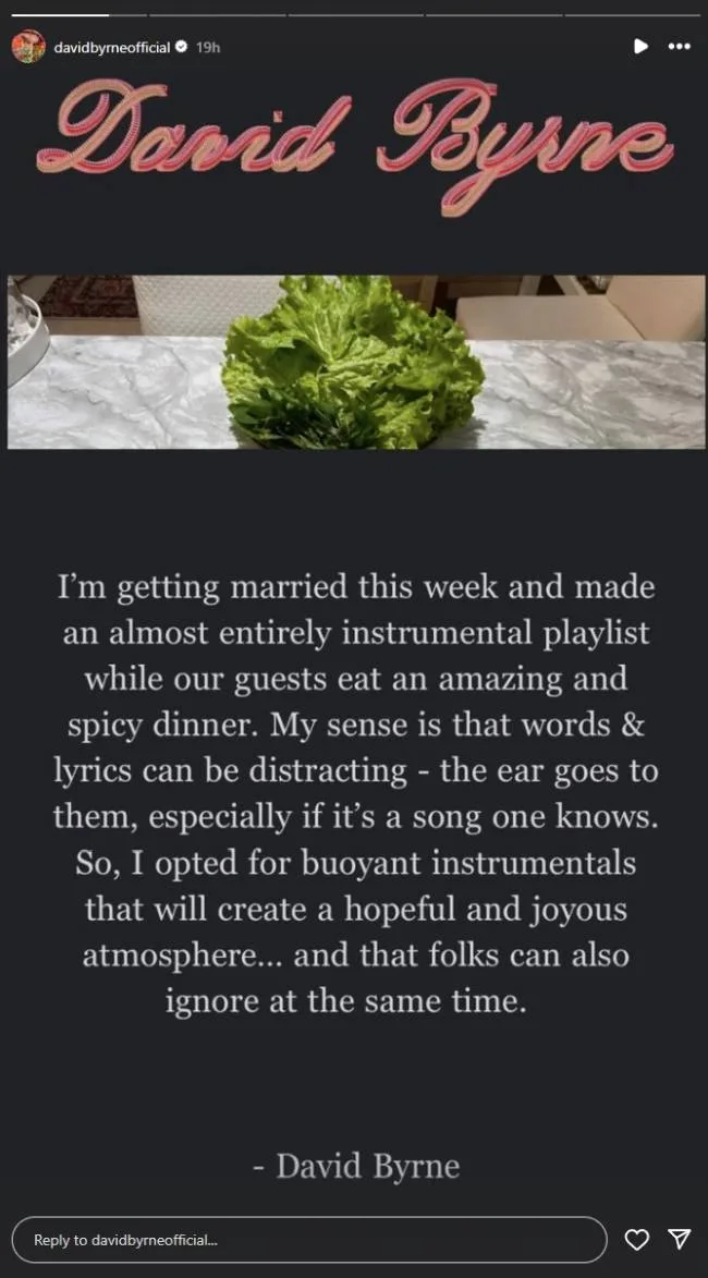 David Byrne Instagram