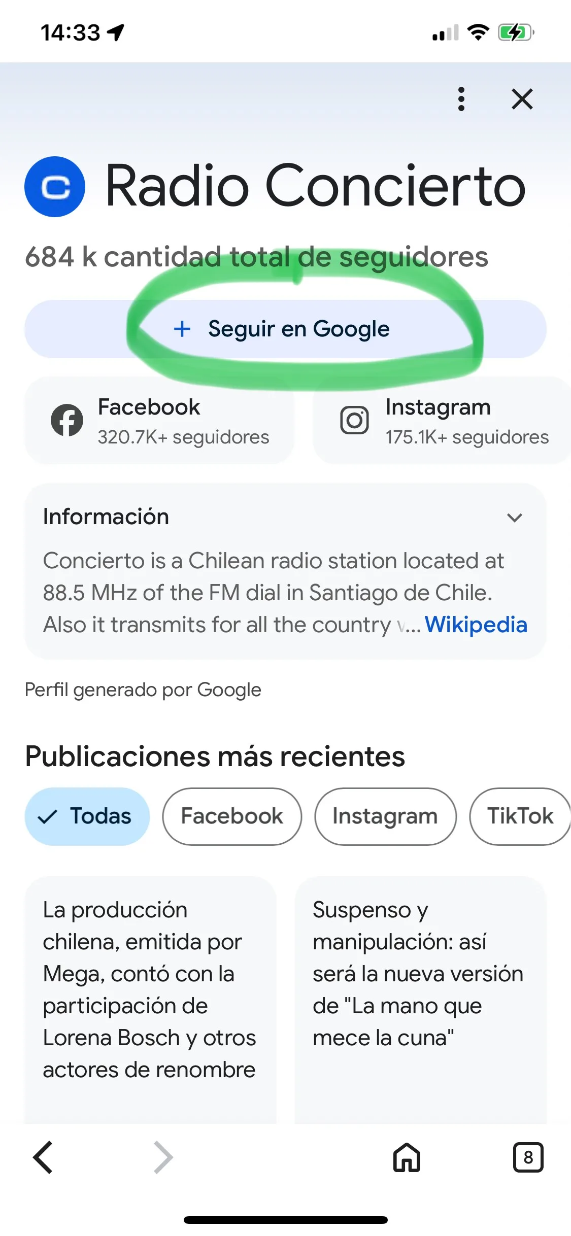 Radio Concierto Google Discover