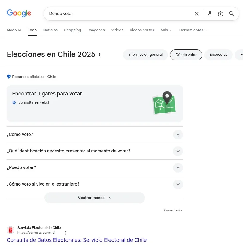 Donde Votar Google