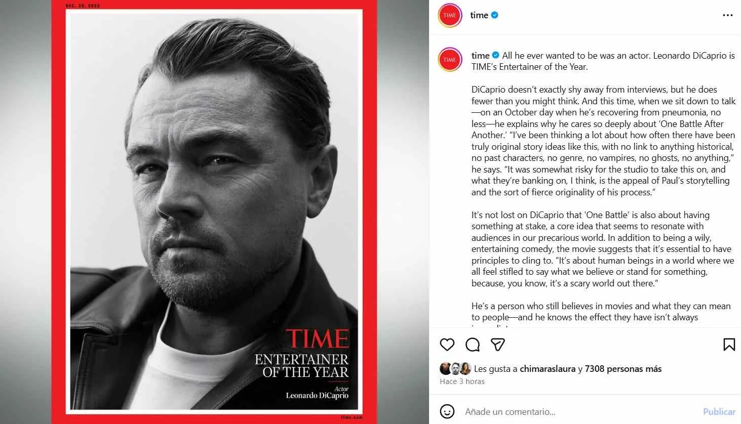 Leonardo Dicaprio TIME