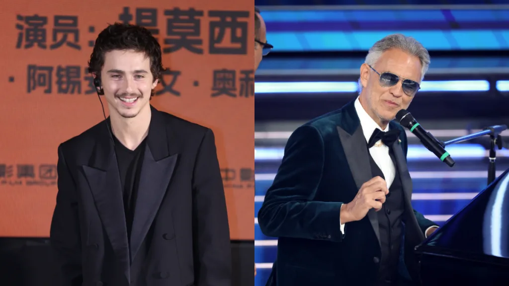 Timothée Chalamet Andrea Bocelli